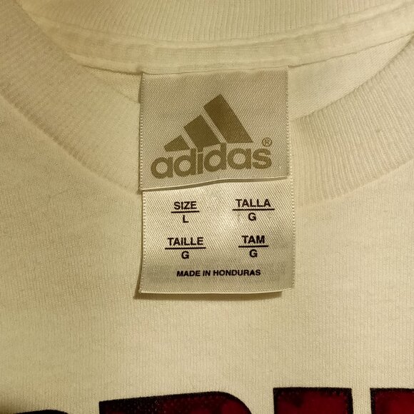 ADIDAS 2 piece lot   Boys size Large   White Soccer Tee   Red poly shorts  VGC - Picture 4 of 12